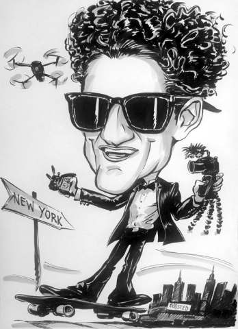 Caricature from photo of Casey Neistat