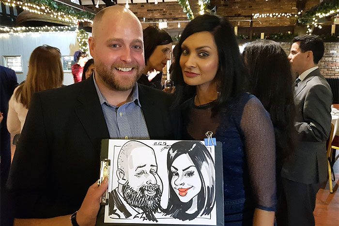 Christmas party caricatures