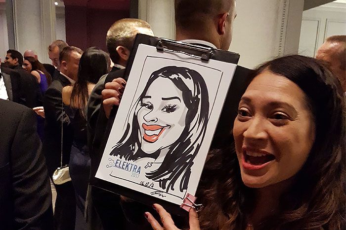 Corporate Christmas party caricatures