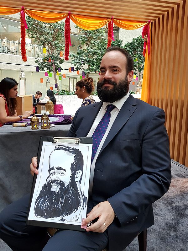 Corporate caricatures at Coutts Bank London