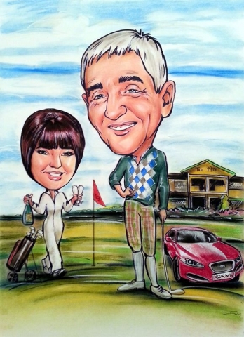 Golf caricature from photo