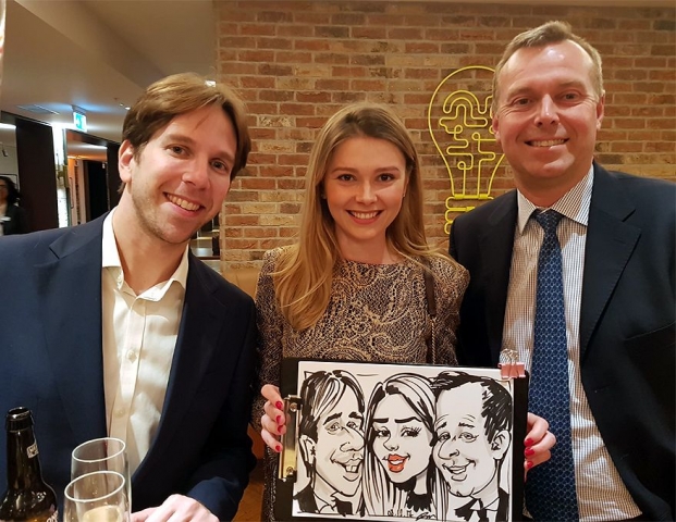 Christmas party caricatures for MasterCard