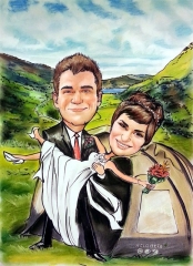 wedding caricature from photo