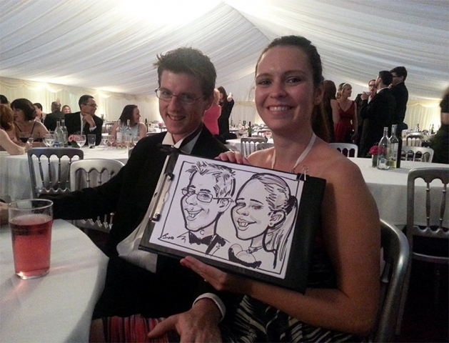 Caricatures on a wedding