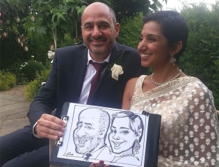 Indian wedding caricatures