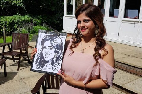 Caricatures on a wedding