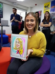 Drawing on a iPad at a corporate event in Mercedes-Benz office