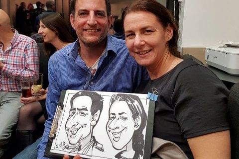 Birthday party caricature artist