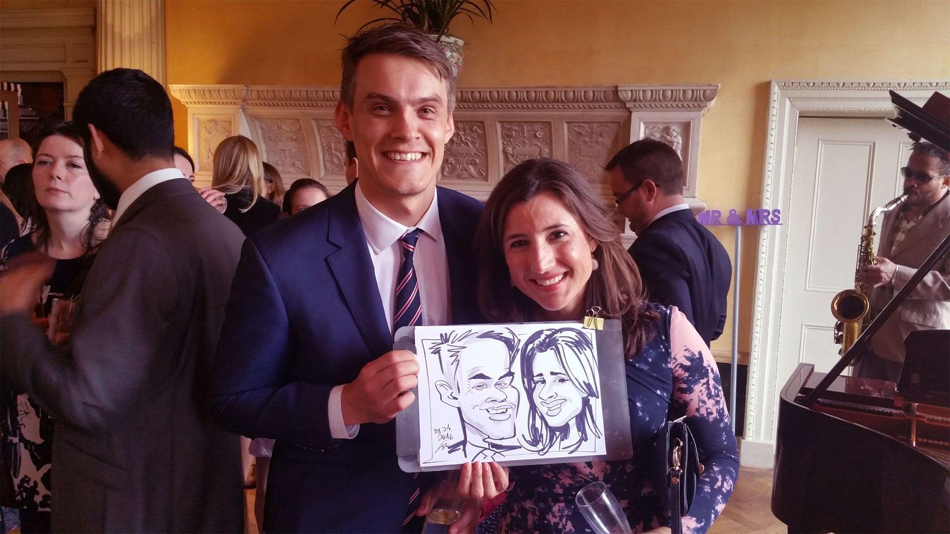Caricature at wedding