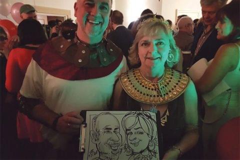 Fancy dress party caricatures