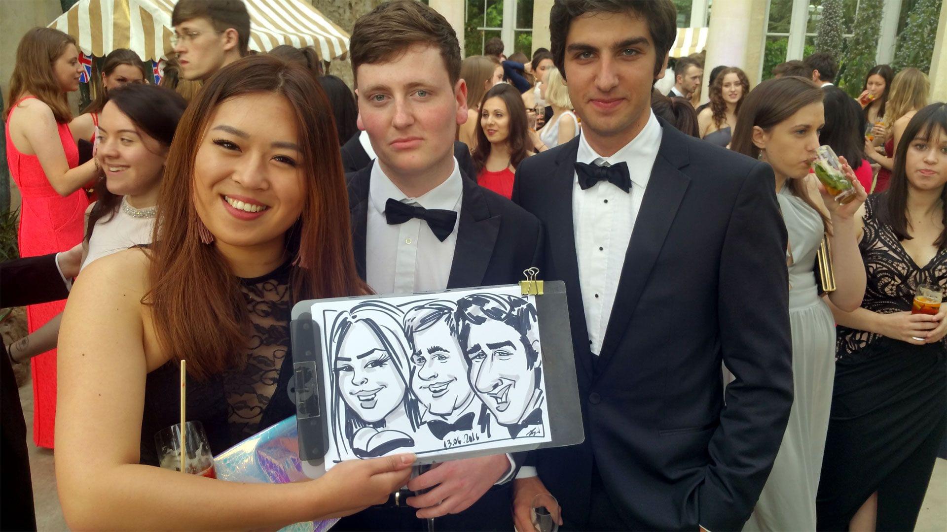 Proms Party caricature artist entertainment