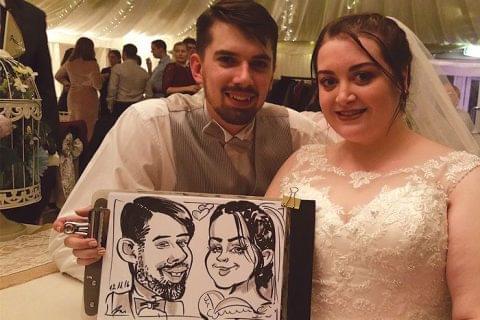 Wedding caricature of the bride & groom
