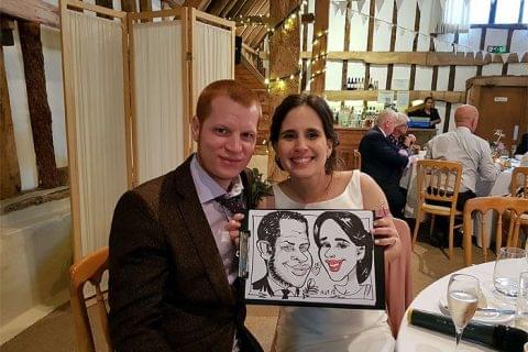 Wedding caricature of the bride & groom
