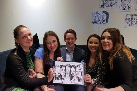 Wine tasting corporate caricatures